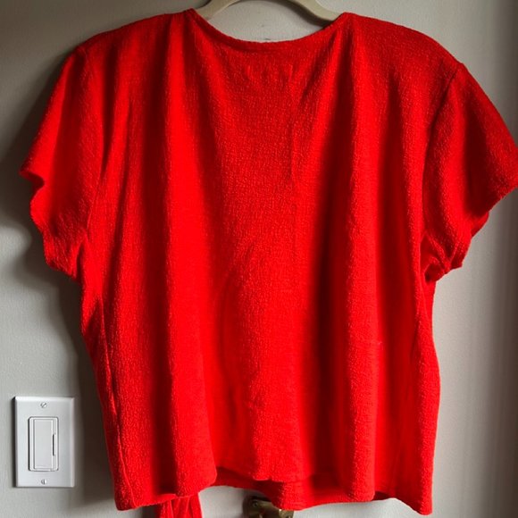 MADEWELL CROSSBODY RED BLOUSE - Picture 3 of 3